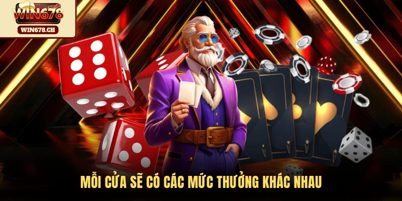 Mỗi cửa sẽ có các mức thưởng khác nhau